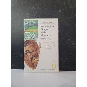 National Geographic Map Close-Up: USA Washington Oregon Idaho Montana Wyoming